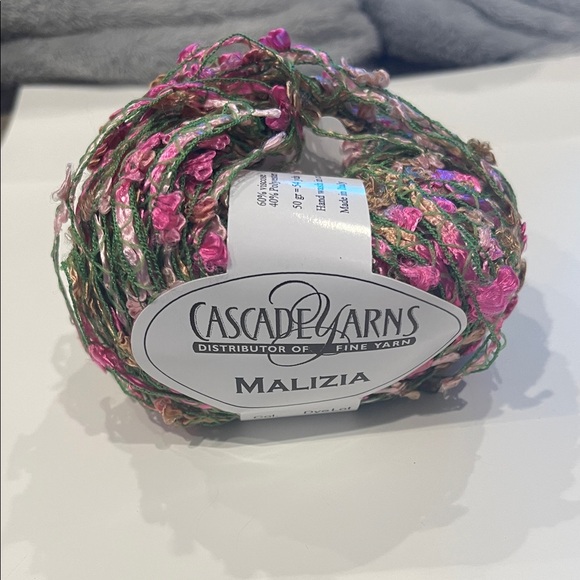 Cascade Yarns Malizia Pink and Green Yarn color 1414 skeins